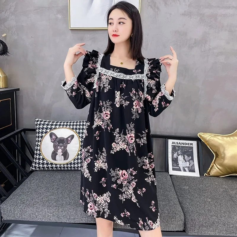 Пикантная Домашняя одежда, китайская Пижама, модная женская ночная рубашка, удобная одежда для сна в стиле Джокер, свободная ночная рубашка с длинным рукавом 
Пикантная Домашняя одежда, китайская Пижама, модная женская ночная рубашка, удобная одежда для сна в стиле Джокер, свободная ночная рубашка с длинным рукавом