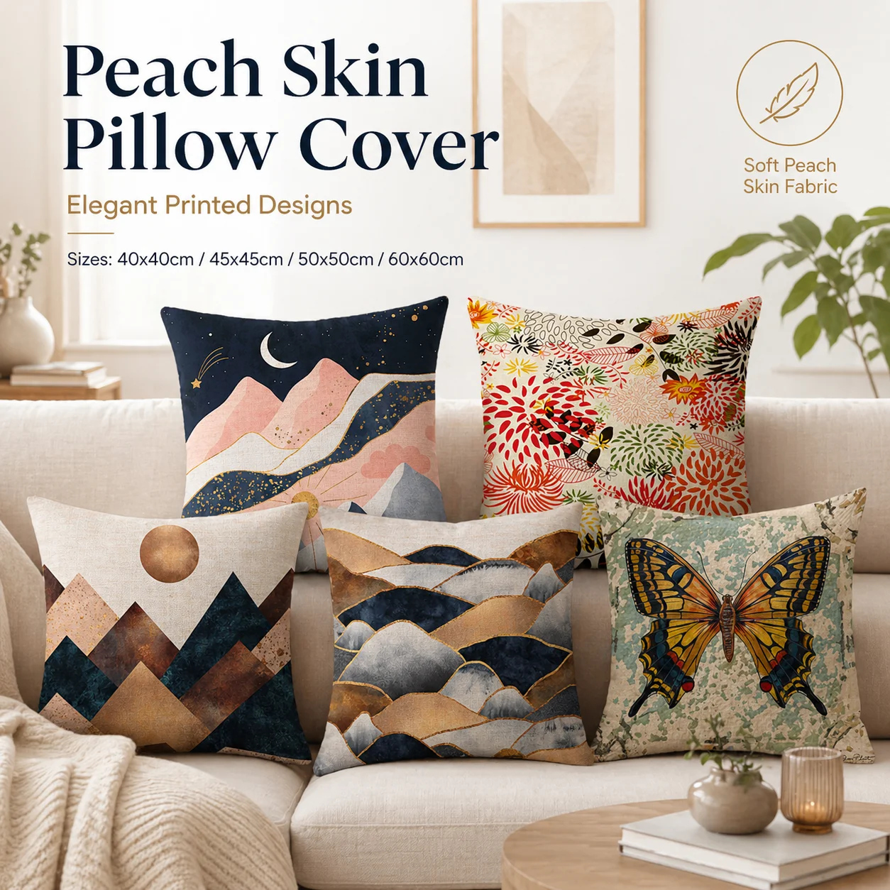 Boho Abstract Mountain 2D Flat Print Cushion Cover Peach Skin Pillow Case for Sofa Living Room Spring Home Decor 45x45
Boho Abstract Mountain 2D Flat Print Cushion Cover Peach Skin Pillow Case for Sofa Living Room Spring Home Decor 45x45