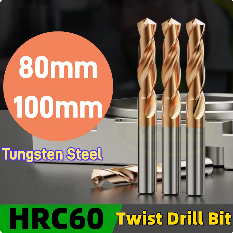 HRC60 1mm-10mm Carbide Twist Drill Bit 80L 100L CNC Hole Making Drilling Tool Diameter For Metal Steel Tin Coated 1PCS
HRC60 1mm-10mm Carbide Twist Drill Bit 80L 100L CNC Hole Making Drilling Tool Diameter For Metal Steel Tin Coated 1PCS