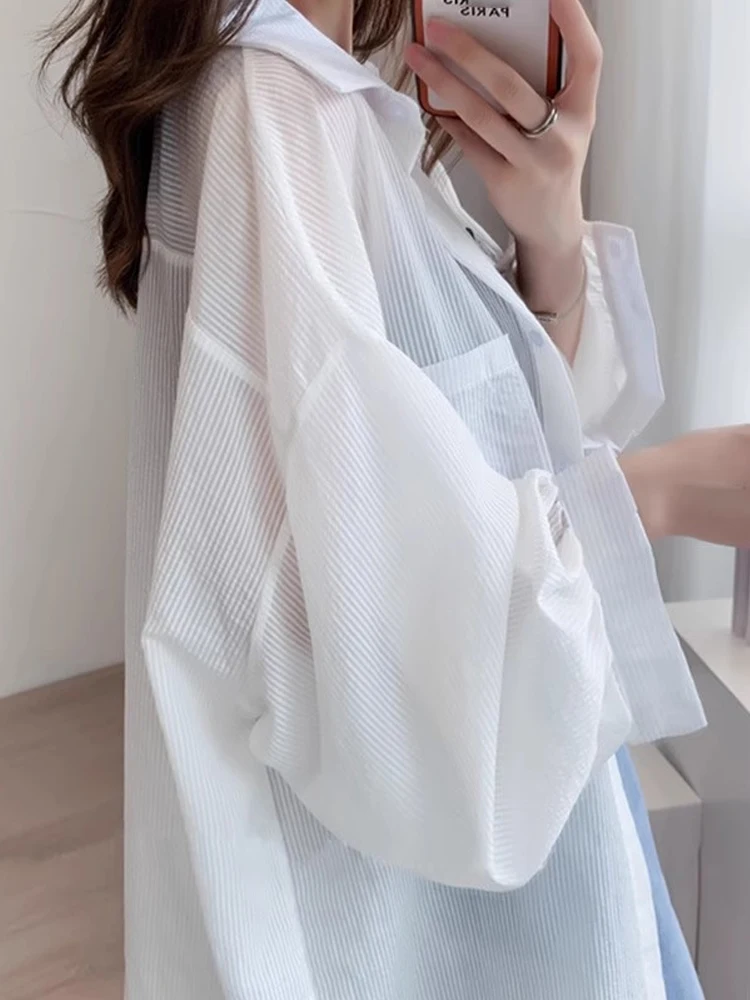 Summer Thin Chiffon Striped Women's Sun Protection Shirt Loose Outer Covering Coat Handbag Store Buy Handbag Style Commute
Summer Thin Chiffon Striped Women's Sun Protection Shirt Loose Outer Covering Coat Handbag Store Buy Handbag Style Commute