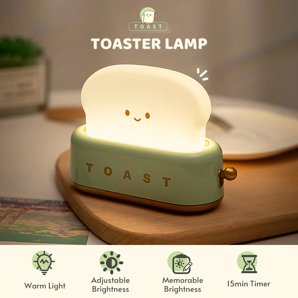 Mini Night Lights Toaster Lamp for Kids Cute Room Decor For Bedroom Living Room Dining Room Desktop Filling Lights Adjustable
Mini Night Lights Toaster Lamp for Kids Cute Room Decor For Bedroom Living Room Dining Room Desktop Filling Lights Adjustable