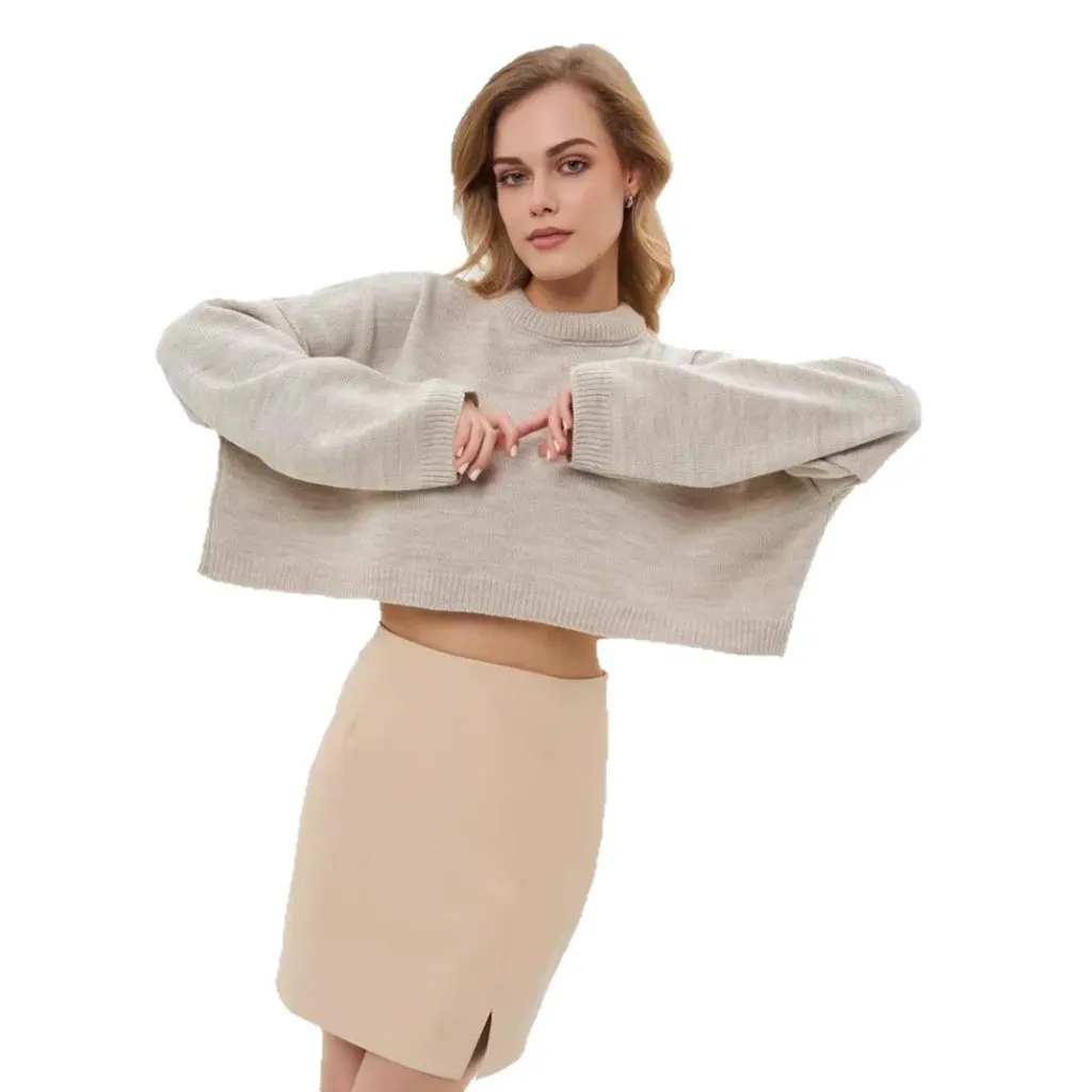 Women's round Neck Sweater European American Style Short-Cut Navel-Baring Sexy Loose Jacket for Autumn Winter 
Women's round Neck Sweater European American Style Short-Cut Navel-Baring Sexy Loose Jacket for Autumn Winter