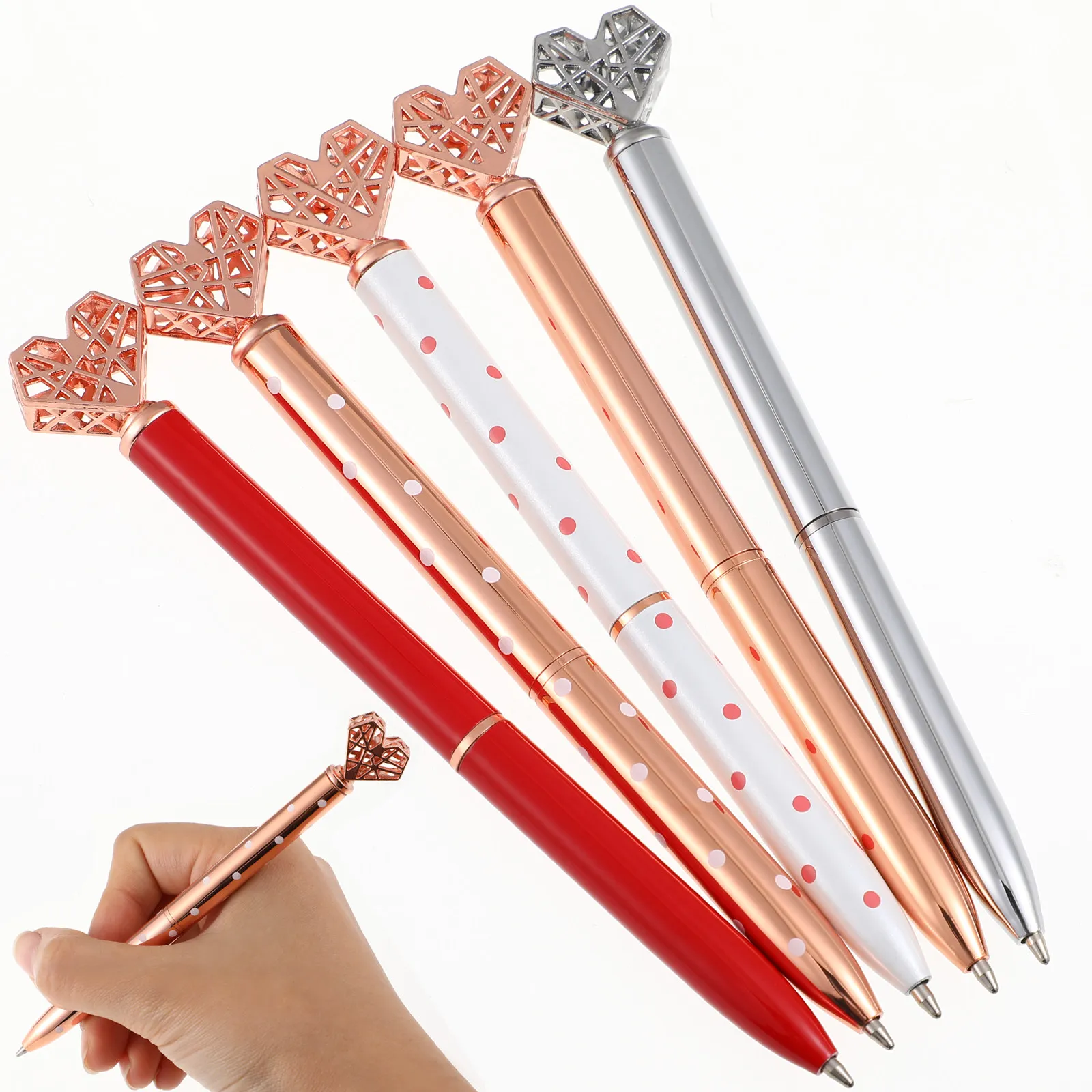 5Pcs Heart Shape Ballpoint Pens Creative Stylish Writing Pen Set for School Office Daily Use Smooth Ink Fancy Metal Ergonomic
5Pcs Heart Shape Ballpoint Pens Creative Stylish Writing Pen Set for School Office Daily Use Smooth Ink Fancy Metal Ergonomic