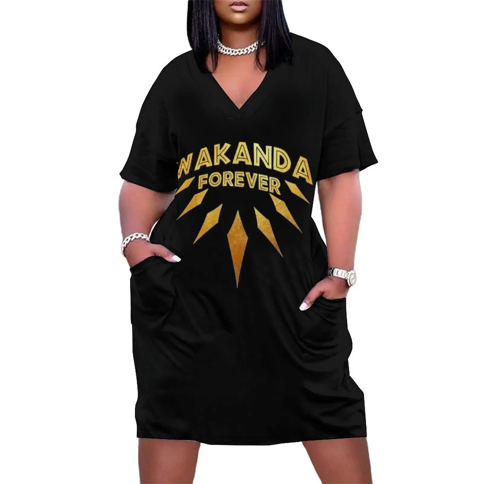 Wakanda forever gold chadwick boseman necklace Loose Pocket Dress Women dresses summer Evening dresses
Wakanda forever gold chadwick boseman necklace Loose Pocket Dress Women dresses summer Evening dresses