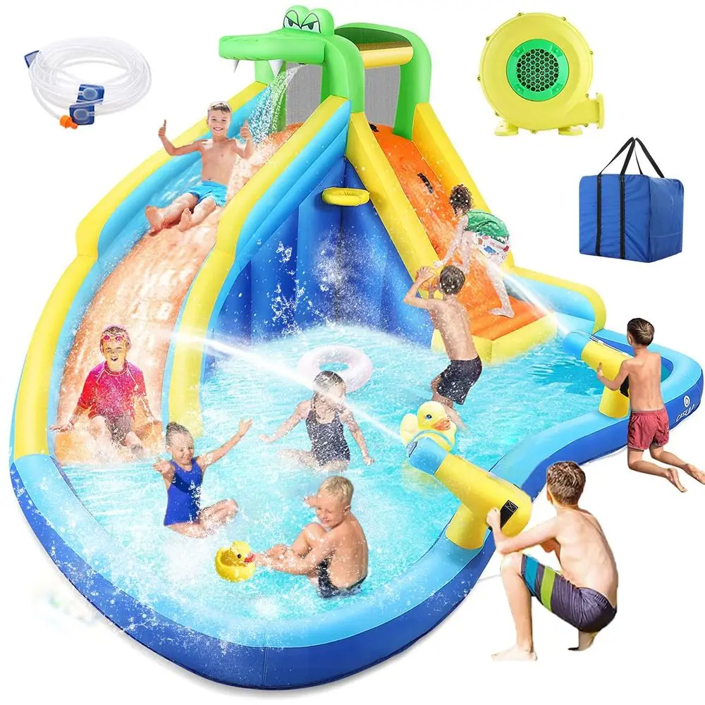 Inflatable Water Slide,8in1 Blow Waterslide Bounce Castle with Blower for Kids 312,Outdoor Water Park Party Gift for Backyar
Inflatable Water Slide,8in1 Blow Waterslide Bounce Castle with Blower for Kids 312,Outdoor Water Park Party Gift for Backyar