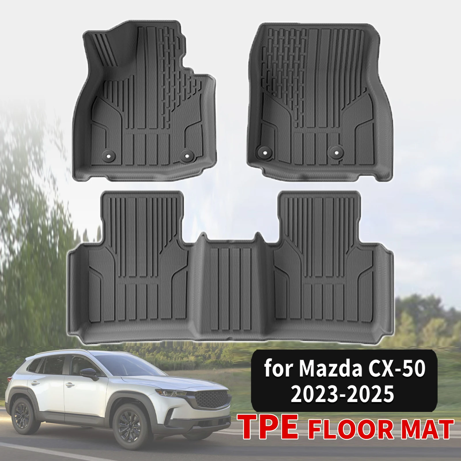 for Mazda CX-50 2023 2024 2025 LHD Durable TPE Car Floor & Trunk Mats, Non-Slip Easy Clean (Not For RHD)
for Mazda CX-50 2023 2024 2025 LHD Durable TPE Car Floor & Trunk Mats, Non-Slip Easy Clean (Not For RHD)