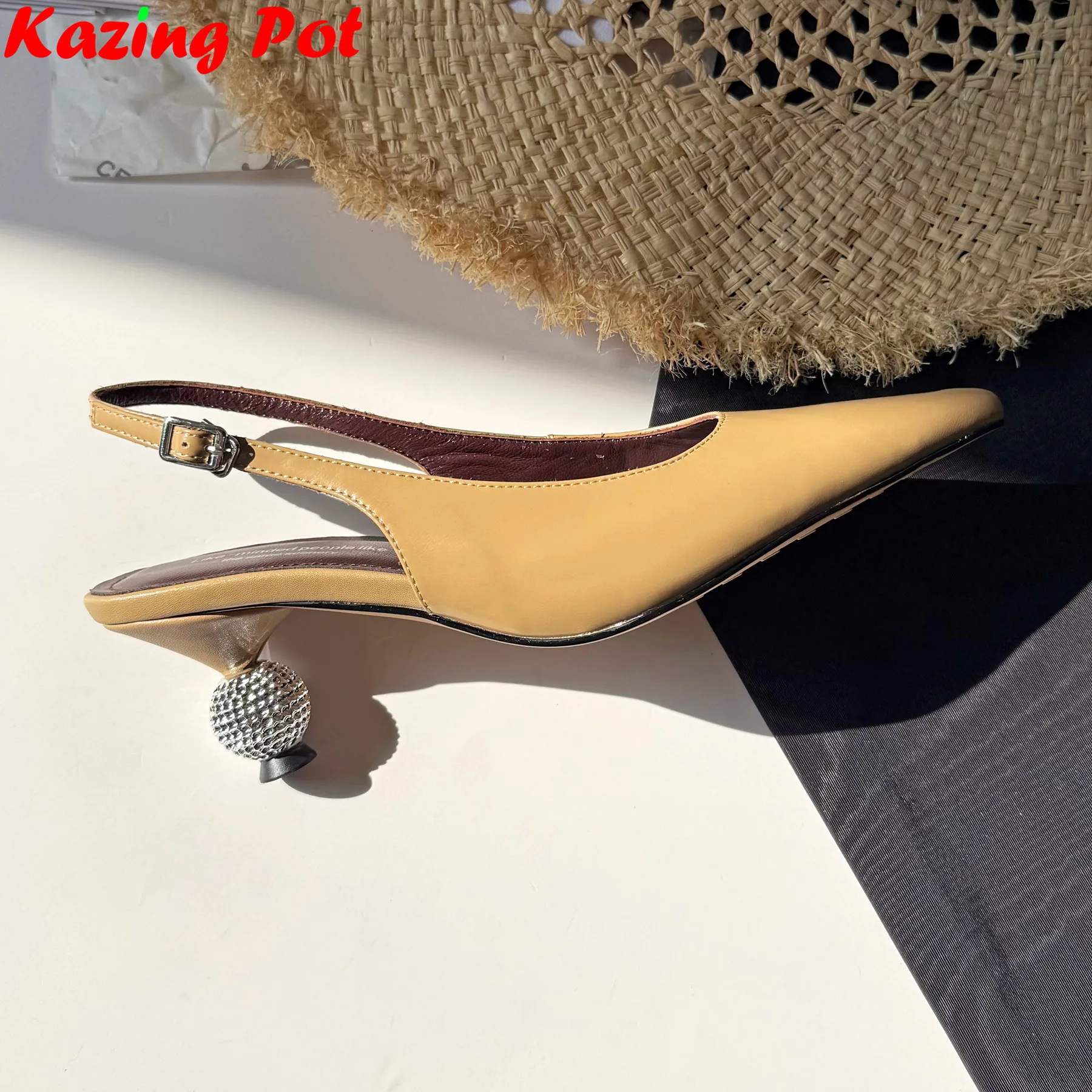 Krazing Pot Cow Skin Pointed Toe High Heels Summer Sandals Elegant Concise Slingback Back Strap Brand Shallow Modern Women Pumps
Krazing Pot Cow Skin Pointed Toe High Heels Summer Sandals Elegant Concise Slingback Back Strap Brand Shallow Modern Women Pumps