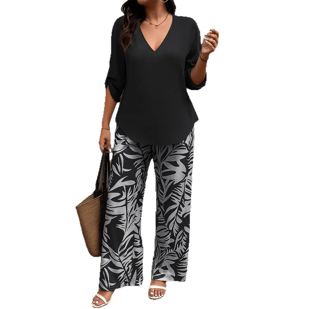Women Sets Blouse V Neck Top Printed Blouses Spring Summer Chiffon Blouse Tropical Leaf Print Loose Fit Long Sleeve Blouse
Women Sets Blouse V Neck Top Printed Blouses Spring Summer Chiffon Blouse Tropical Leaf Print Loose Fit Long Sleeve Blouse