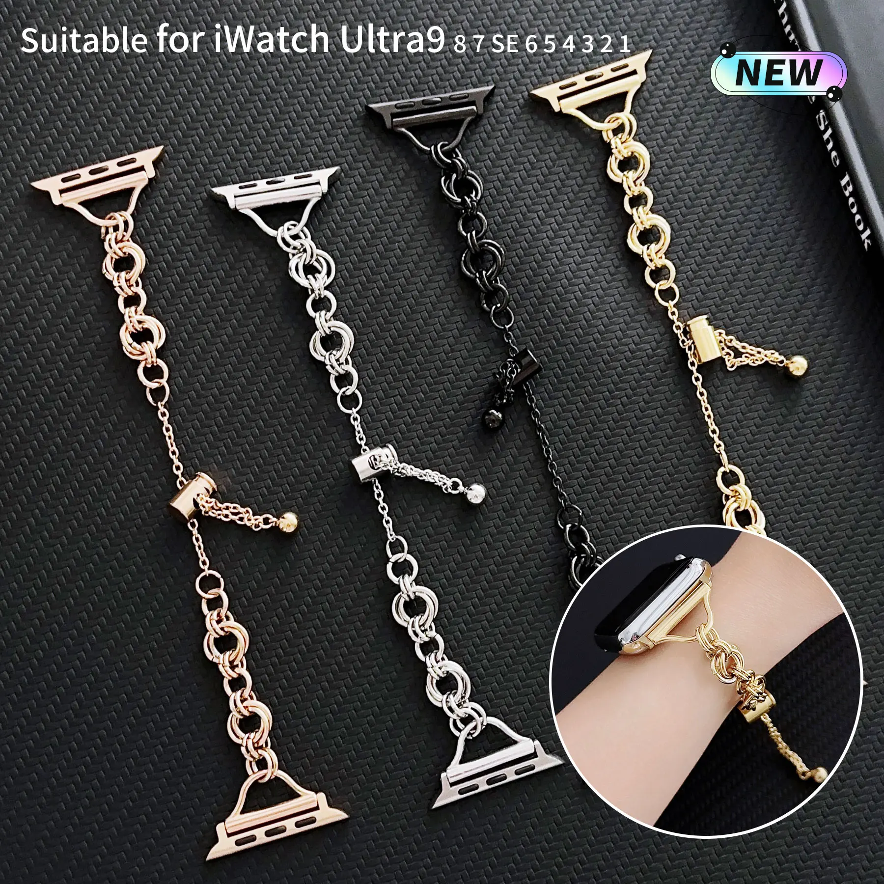 Circular interlocking strap for Apple watch38mm40mm41mm 42mm44mm 45mm49mm strap, stainless steel iWatch Series 9 8-2
Circular interlocking strap for Apple watch38mm40mm41mm 42mm44mm 45mm49mm strap, stainless steel iWatch Series 9 8-2
