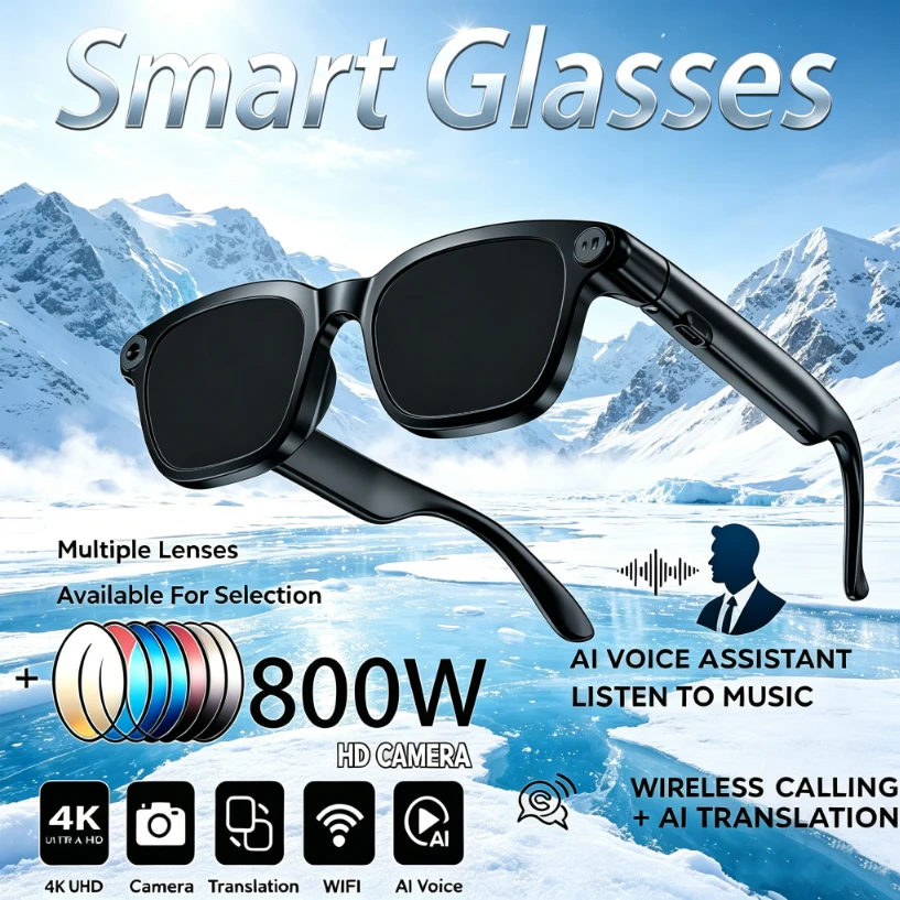 2026 New 800W HD Camera Smart Glasses M08 AI Voice Assistant Photo and Video AI Translation Type-C Fast Charging Smart Glasses
2026 New 800W HD Camera Smart Glasses M08 AI Voice Assistant Photo and Video AI Translation Type-C Fast Charging Smart Glasses