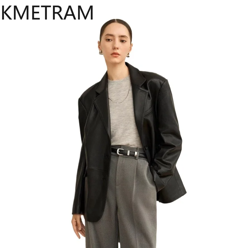 KMETRAM Genuine Sheepskin Leather Jacket Woman Retro Loose Blazer Coat Fashion Autumn Jackets 2026 New in Women Clothing jaqueta
KMETRAM Genuine Sheepskin Leather Jacket Woman Retro Loose Blazer Coat Fashion Autumn Jackets 2026 New in Women Clothing jaqueta