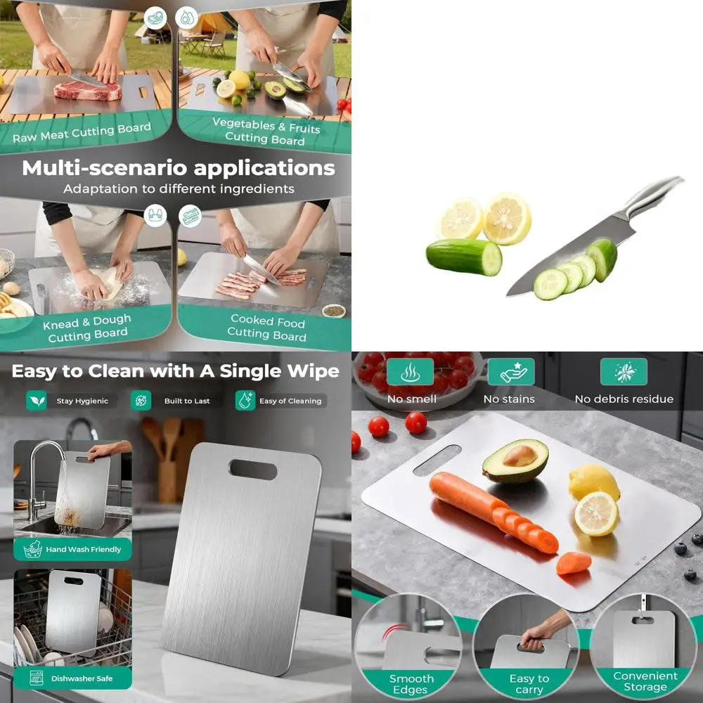 Набор разделочных досок из 3 предметов из чистого титана — нетоксичный, прочный, можно мыть в посудомоечной машине для мяса, фруктов и многого другого
Набор разделочных досок из 3 предметов из чистого титана — нетоксичный, прочный, можно мыть в посудомоечной машине для мяса, фруктов и многого другого