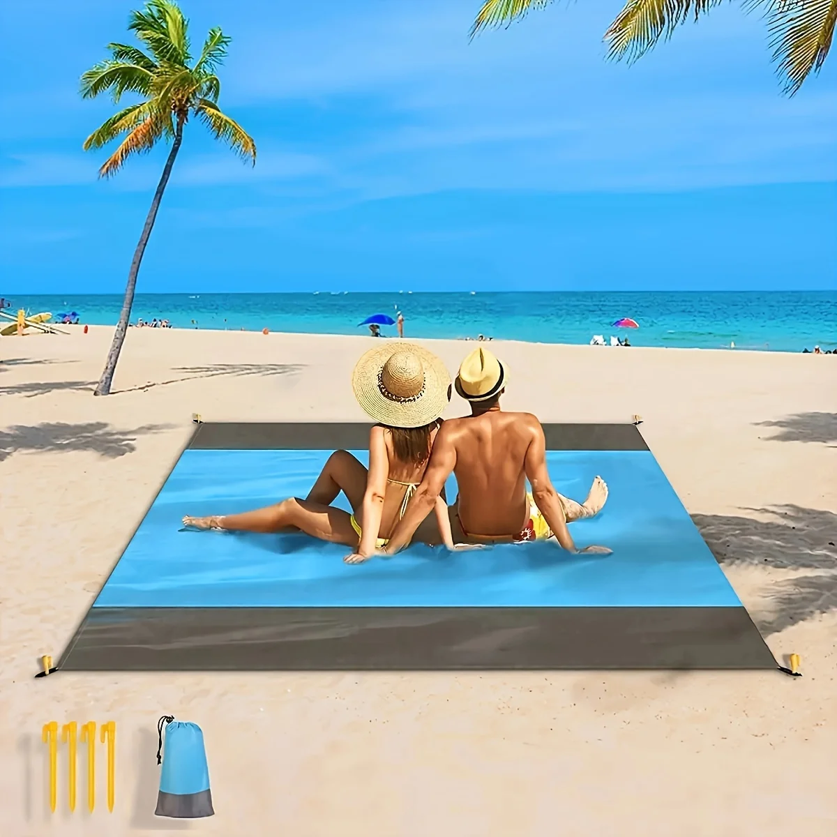 Outdoor Folding Portable Beach Mat, Moisture-proof Beach Mat, Picnic Blanket, Floor Mat with 4 Corner Stakes
Outdoor Folding Portable Beach Mat, Moisture-proof Beach Mat, Picnic Blanket, Floor Mat with 4 Corner Stakes