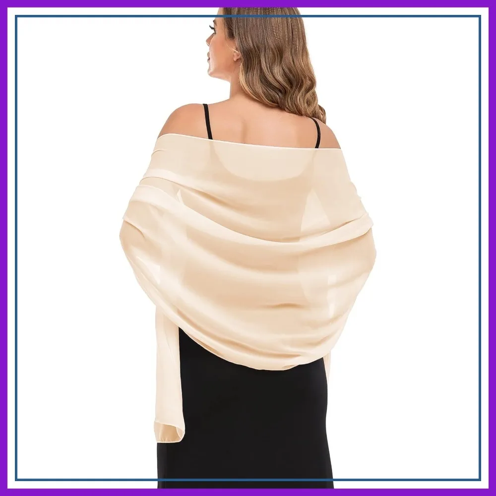 Elegant Sheer Chiffon Shawls and Wraps for Evening Dresses, Soft Silky Bridal Scarf
Elegant Sheer Chiffon Shawls and Wraps for Evening Dresses, Soft Silky Bridal Scarf