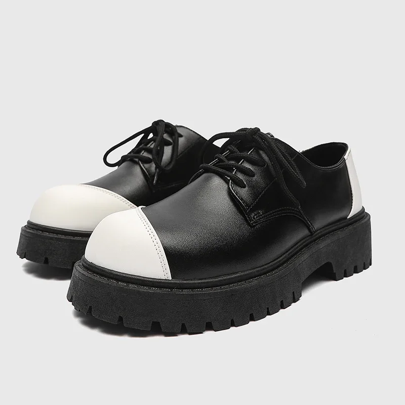Men's Black Leather Shoes Japan Harajuku Korea Fashion Business Leather Shoes Men's High Sole Platform Casual Leather Shoes39-44
Men's Black Leather Shoes Japan Harajuku Korea Fashion Business Leather Shoes Men's High Sole Platform Casual Leather Shoes39-44