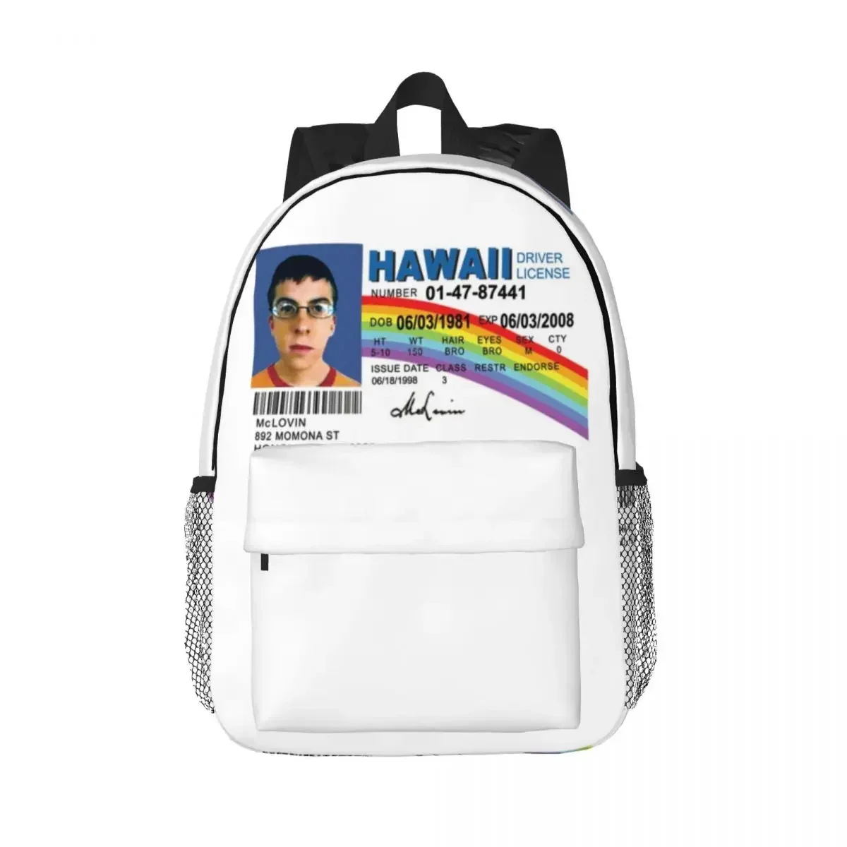 McLovin Driver License Backpacks Teenager Bookbag Fashion Children School Bags Laptop Rucksack Shoulder Bag Large Capacity
McLovin Driver License Backpacks Teenager Bookbag Fashion Children School Bags Laptop Rucksack Shoulder Bag Large Capacity
