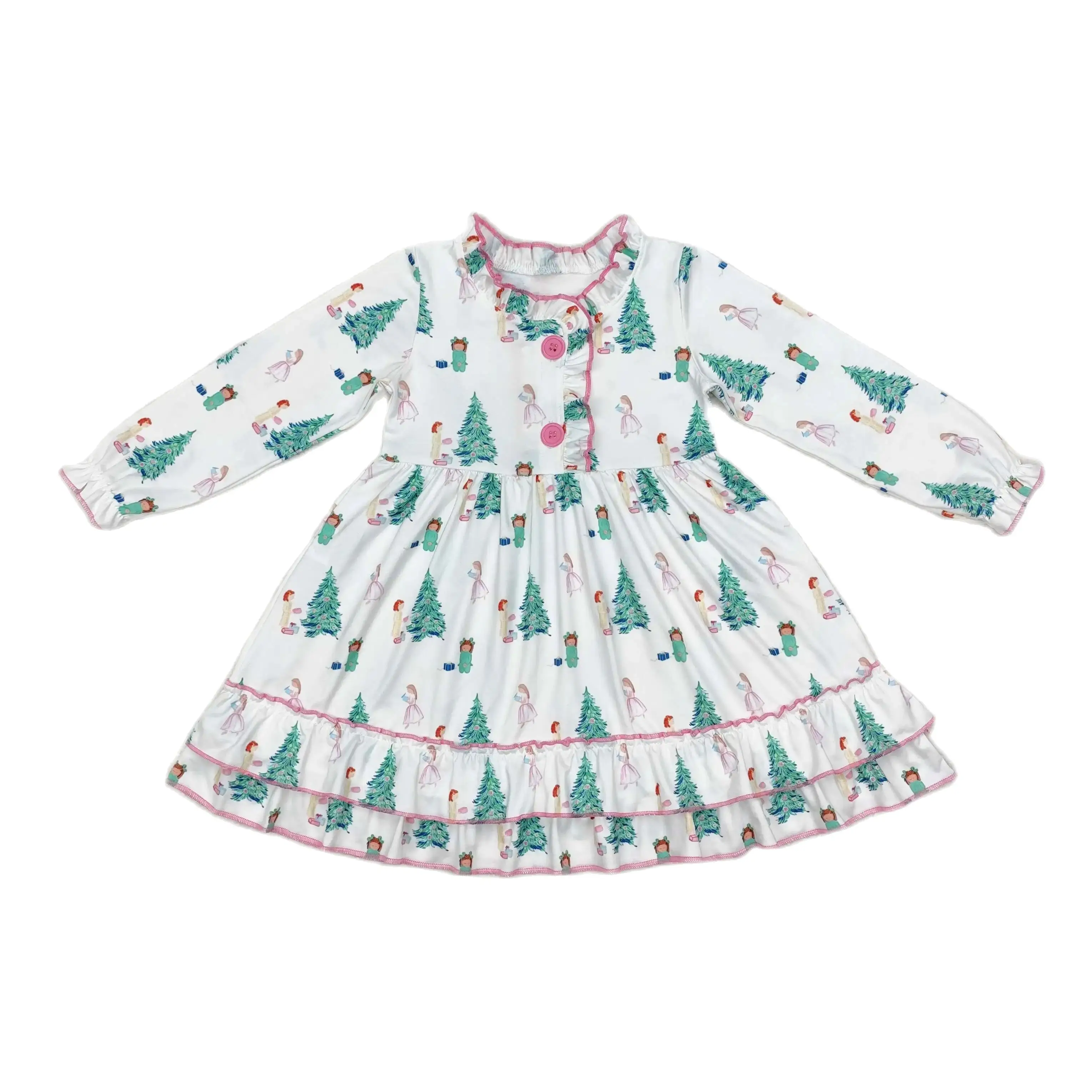 Wholesale Baby Girl Twirl Long Sleeves Dress Infant Toddler Christmas Trees Bows One Piece Kids Children Knee Length Clothing
Wholesale Baby Girl Twirl Long Sleeves Dress Infant Toddler Christmas Trees Bows One Piece Kids Children Knee Length Clothing