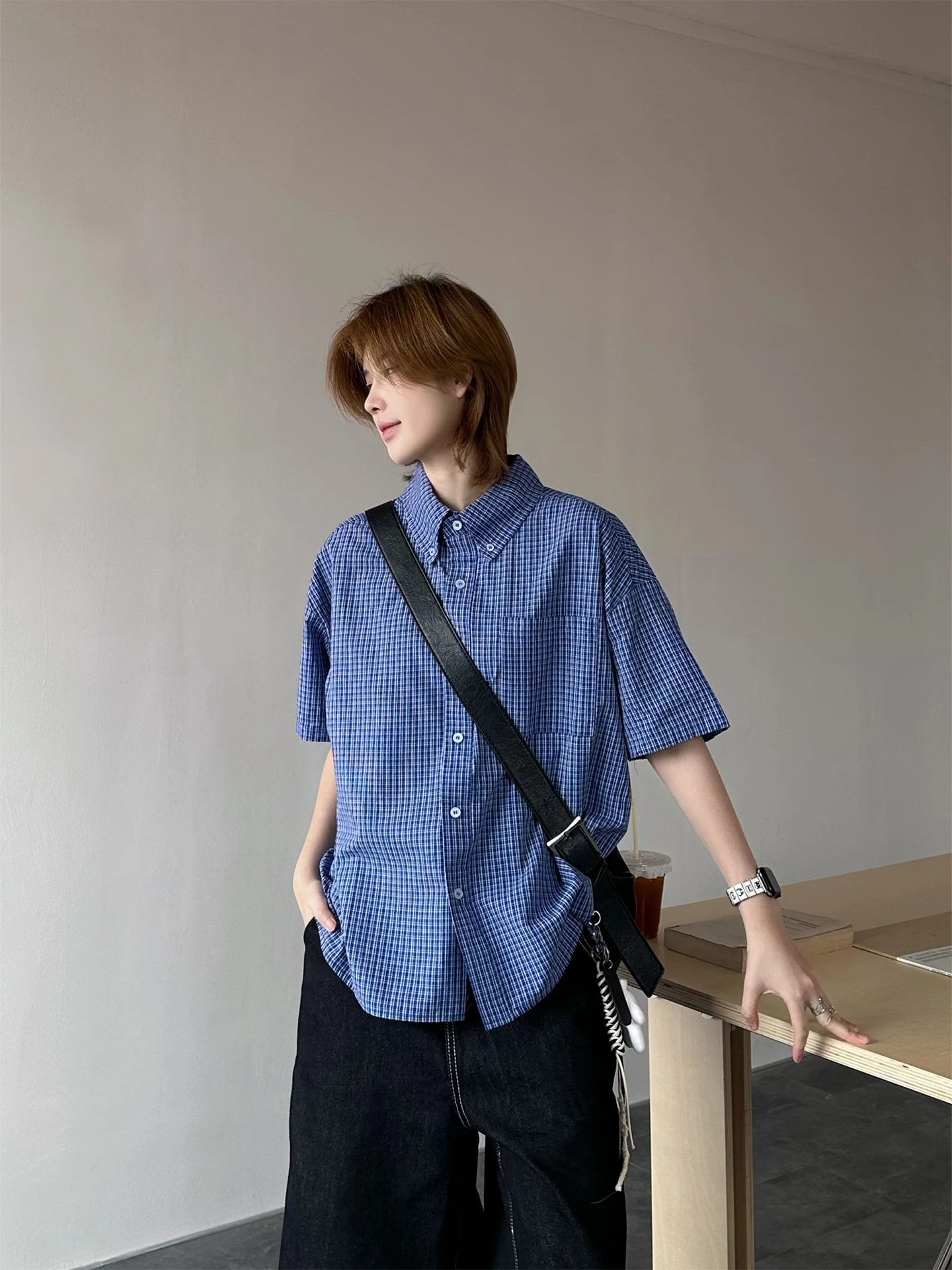 Cleanfit Pure Cotton Plaid Shirt Neutral Style Blue Couple's Top for Women Straight Tube Sleeveless Button-down Summer Shirt
Cleanfit Pure Cotton Plaid Shirt Neutral Style Blue Couple's Top for Women Straight Tube Sleeveless Button-down Summer Shirt