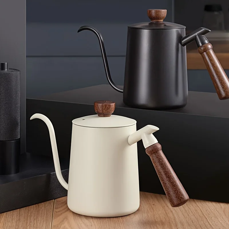600ml Stainless Steel Coffee Pot with Wooden Handle - Drip Brewing, Long Spout Design for Home Use
600ml Stainless Steel Coffee Pot with Wooden Handle - Drip Brewing, Long Spout Design for Home Use