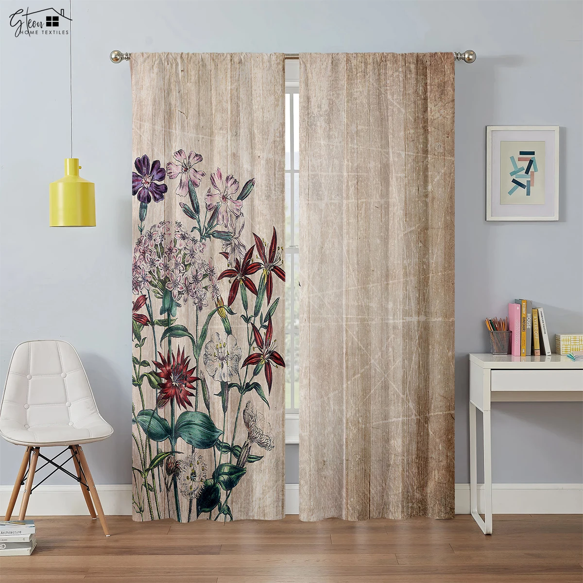 Wood Grain Flower Pattern 3D Printing Curtains Fresh And Natural Bedroom Living Room Easy To Wash And Care Decorative Curtains
Wood Grain Flower Pattern 3D Printing Curtains Fresh And Natural Bedroom Living Room Easy To Wash And Care Decorative Curtains