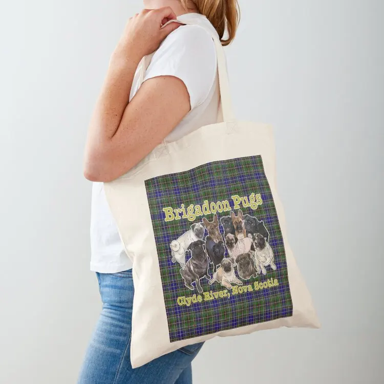 Brigadoon Pugs, Clyde River, Nova Scotia Tote Bag Big bag reusable shopping bags Women's handbag shopping bag logo
Brigadoon Pugs, Clyde River, Nova Scotia Tote Bag Big bag reusable shopping bags Women's handbag shopping bag logo