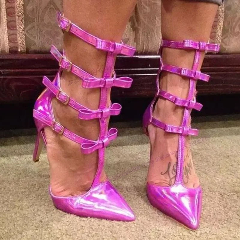 Purple T-Strap Bow Knot Pumps Back Strap Pointy Toe Thin High Heel Shoes for Women Patent Leather Shoes 2023 Zapatos Para Mujere
Purple T-Strap Bow Knot Pumps Back Strap Pointy Toe Thin High Heel Shoes for Women Patent Leather Shoes 2023 Zapatos Para Mujere