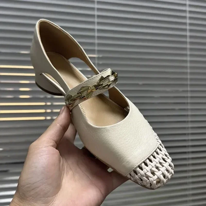 Women Mid Heels Sandals Weave Heels Shoes Summer Elegant Loafers Shoes 2025 New Chunky Fashion Pumps Dress Sandalias De Mujer
Women Mid Heels Sandals Weave Heels Shoes Summer Elegant Loafers Shoes 2025 New Chunky Fashion Pumps Dress Sandalias De Mujer