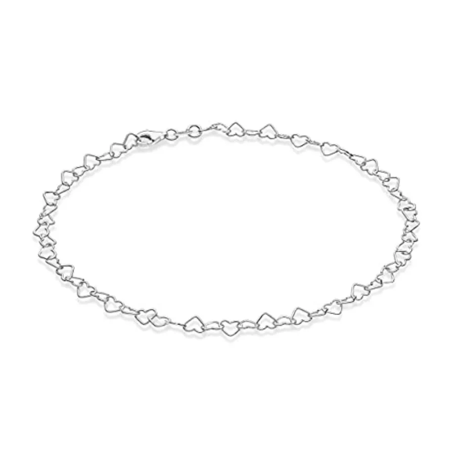 Miabella 25 Sterlg Silver Italian Rolo Heart Lk Cha Anklet Ankle Bracelet for Women, Made Italy
Miabella 25 Sterlg Silver Italian Rolo Heart Lk Cha Anklet Ankle Bracelet for Women, Made Italy