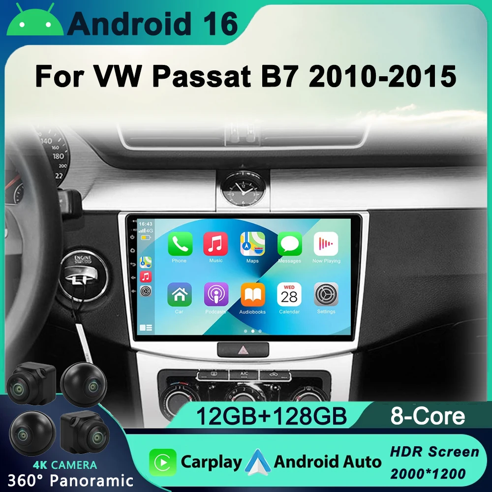 Android 16 CarPlay Android Auto Car Radio for Passat B7 B6 CC 2010-2015 4G 2 din Multimedia GPS Navigation 2din autoradio
Android 16 CarPlay Android Auto Car Radio for Passat B7 B6 CC 2010-2015 4G 2 din Multimedia GPS Navigation 2din autoradio