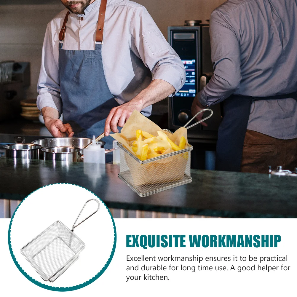Мини-корзина для картофеля фри из нержавеющей стали, портативная фритюрница для слива масла, термостойкий кухонный гаджет, сито для закусок
Мини-корзина для картофеля фри из нержавеющей стали, портативная фритюрница для слива масла, термостойкий кухонный гаджет, сито для закусок