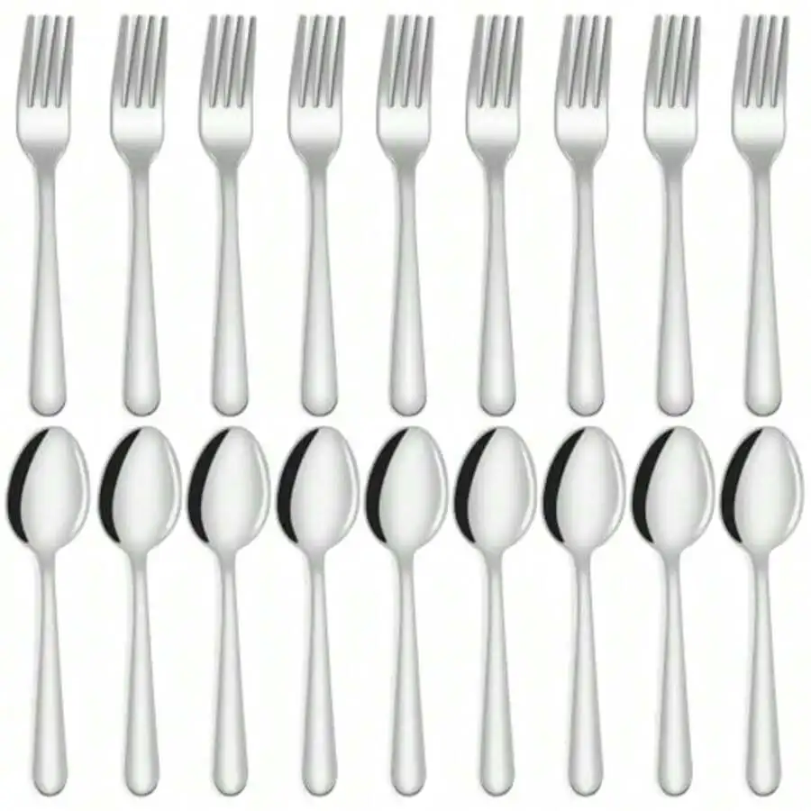 Stainless Steel Flatware Set 12 Forks 12 Spoons Mirror Polished Dishwasher Safe
Stainless Steel Flatware Set 12 Forks 12 Spoons Mirror Polished Dishwasher Safe