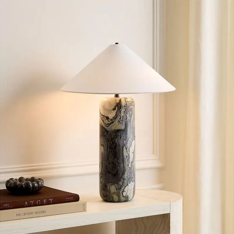 100% Natural Marble French Wabi-Sabi Table Lamp, Vintage Bedside Light for Villa
100% Natural Marble French Wabi-Sabi Table Lamp, Vintage Bedside Light for Villa