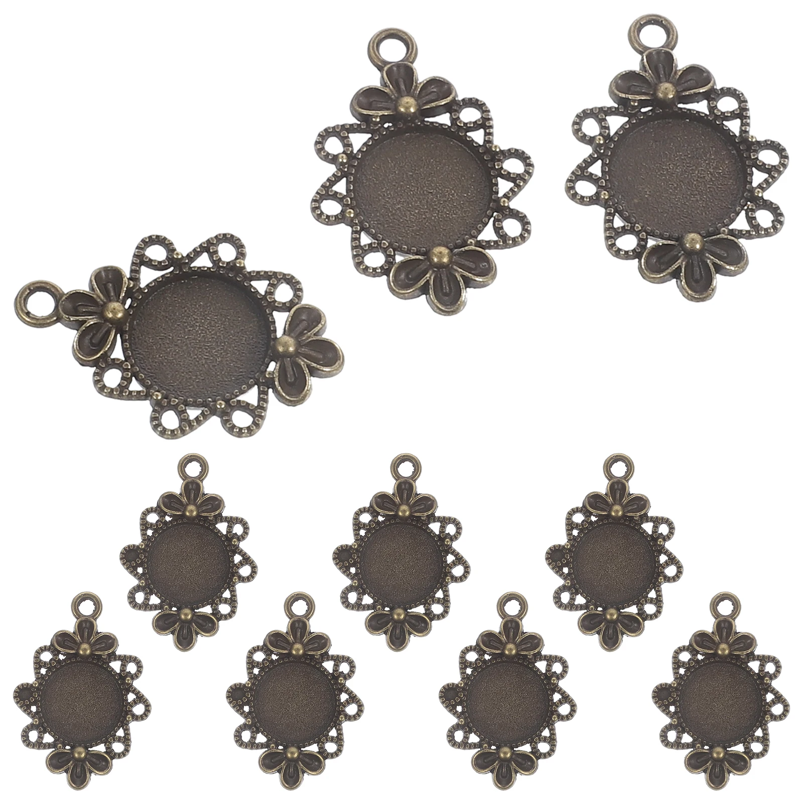 10 Pcs Alloy Pendant DIY Photo Round Base Blank Trays Bronze Bottom Brackets Smooth Clear Custom Jewelry Circular Mixed
10 Pcs Alloy Pendant DIY Photo Round Base Blank Trays Bronze Bottom Brackets Smooth Clear Custom Jewelry Circular Mixed