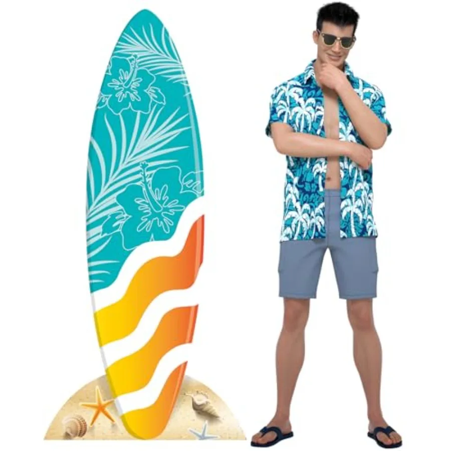 6ft Orange Blue Hibiscus Floral Surfboard Cardboard Cutout Stand up Tropical Beach Themed Party Decoration Life Size Photo Prop
6ft Orange Blue Hibiscus Floral Surfboard Cardboard Cutout Stand up Tropical Beach Themed Party Decoration Life Size Photo Prop