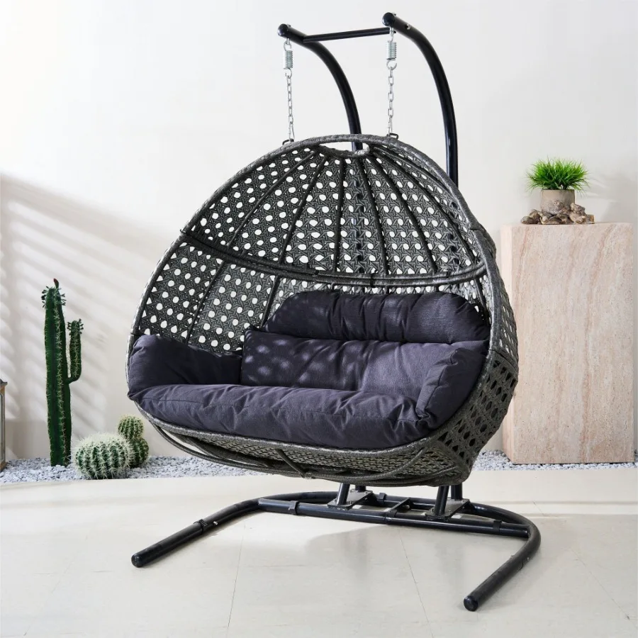 Direct Wicker Swing Egg Chair for home bedroom patio balcony, all-weather rattan, black grey, weather-resistant and comfortable
Direct Wicker Swing Egg Chair for home bedroom patio balcony, all-weather rattan, black grey, weather-resistant and comfortable