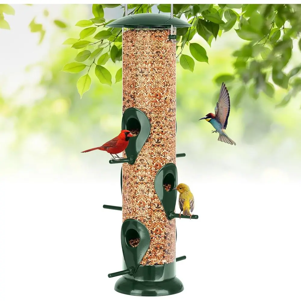 6 Port Tube Feeder, Heavy Duty Squirrel Proof with Metal Lid, Easy Fill & Clean, Weather Resistant, 13 Inch
6 Port Tube Feeder, Heavy Duty Squirrel Proof with Metal Lid, Easy Fill & Clean, Weather Resistant, 13 Inch