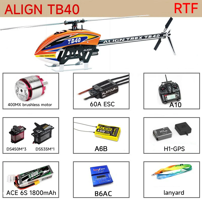 3D RC Helicopter ALIGN TB40 RH40E01XW Top Combo 6CH RC Helicopter RTF Fits 450 450L upgrade 470L 380mm main rotor
3D RC Helicopter ALIGN TB40 RH40E01XW Top Combo 6CH RC Helicopter RTF Fits 450 450L upgrade 470L 380mm main rotor