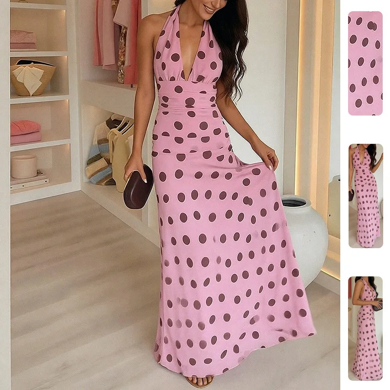 Summer New Women Fashion Elegant V Neck Polka Dot Cami Long Dress Soft Light Breathable Chic Daily Casual Beach Outdoor Holiday
Summer New Women Fashion Elegant V Neck Polka Dot Cami Long Dress Soft Light Breathable Chic Daily Casual Beach Outdoor Holiday