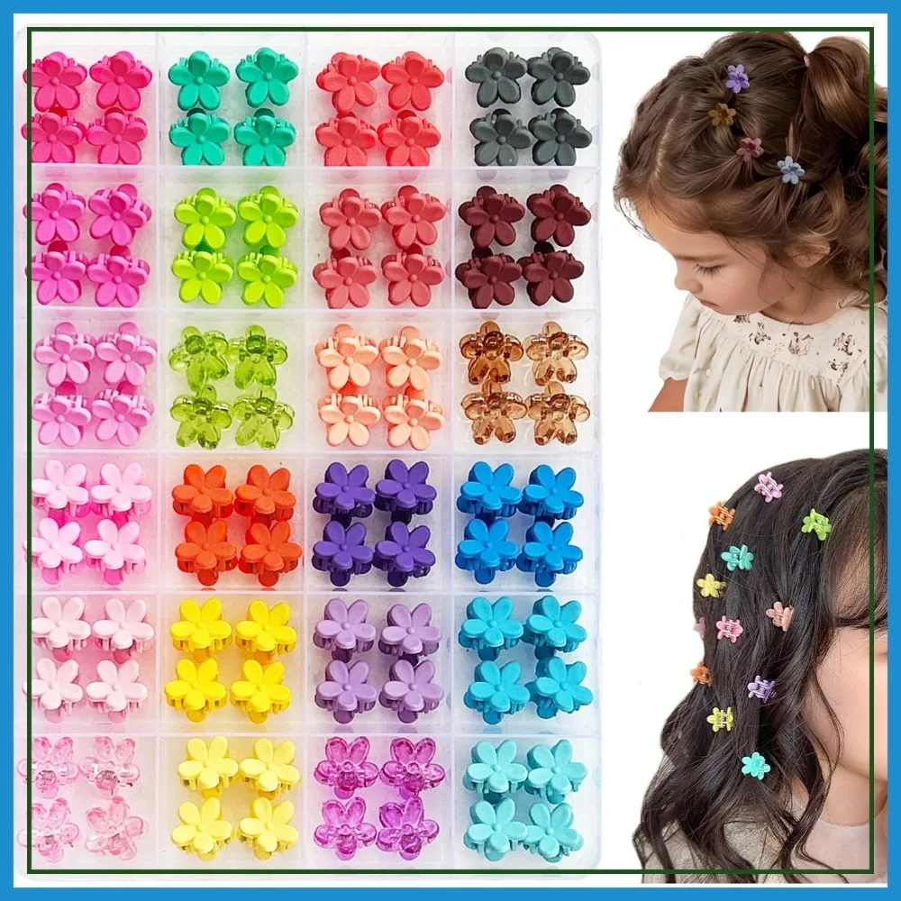 96pcs Mini Flower Hair Clips - Assorted Colors in Organizer Box
96pcs Mini Flower Hair Clips - Assorted Colors in Organizer Box