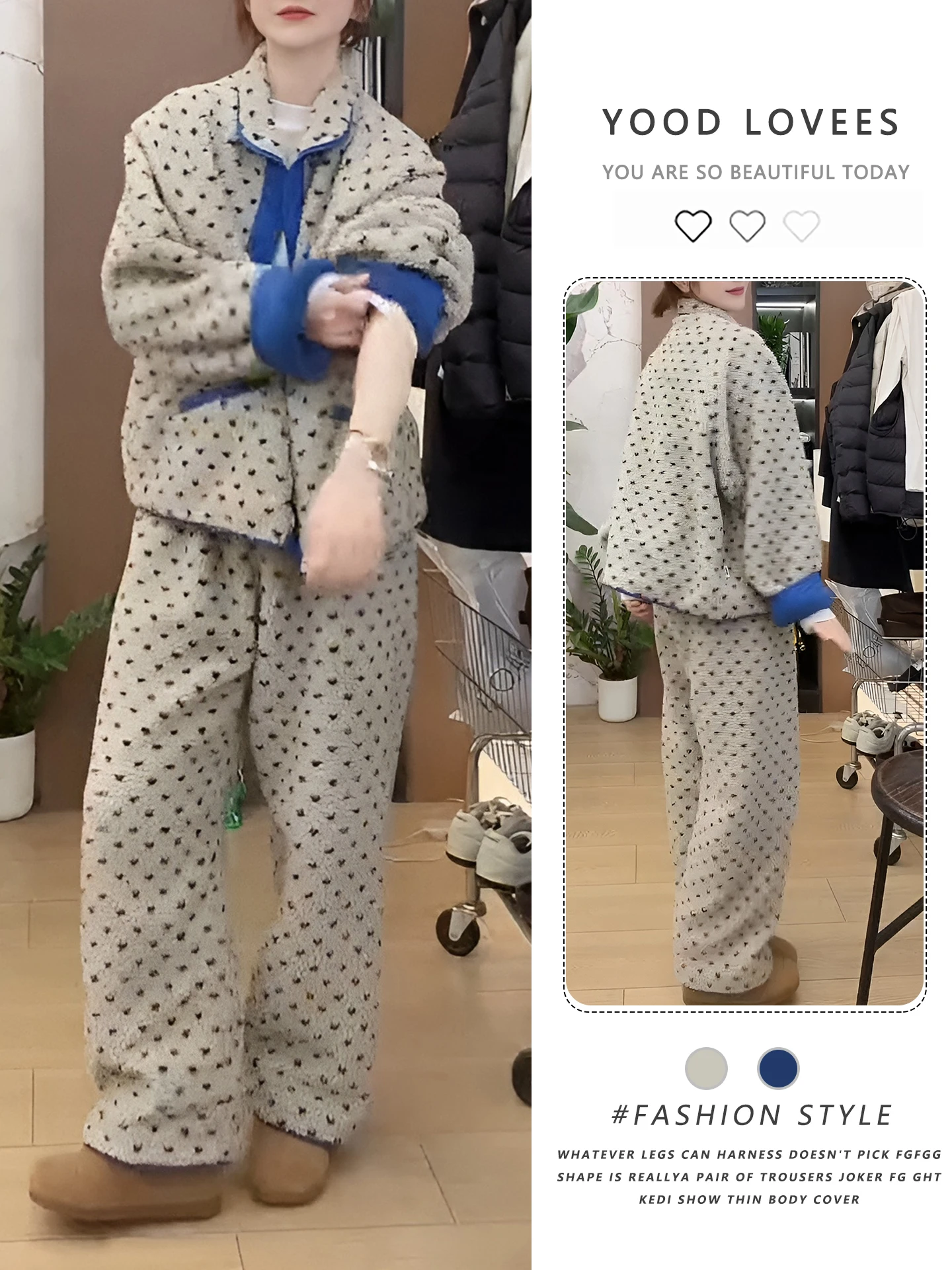 Autumn Winter Thickened Fleece Lined Loose Fit Plush Sleepwear Set Women's Home Clothes Casual Fashion Outerwear
Autumn Winter Thickened Fleece Lined Loose Fit Plush Sleepwear Set Women's Home Clothes Casual Fashion Outerwear