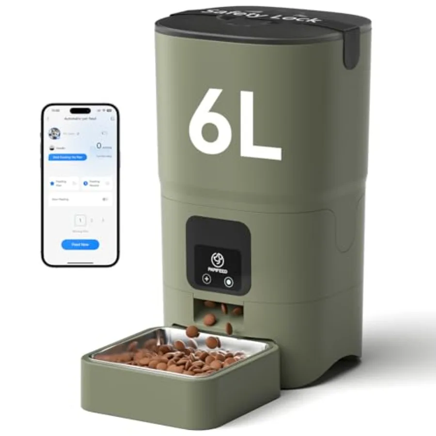 Automatic Cat Feeder with App, 2.4G WiFi Cat Food Dispenser, 6L Timed Cat Feeders for Dry Food, 10 Meals/Day, 12 Portions/Meal,
Automatic Cat Feeder with App, 2.4G WiFi Cat Food Dispenser, 6L Timed Cat Feeders for Dry Food, 10 Meals/Day, 12 Portions/Meal,