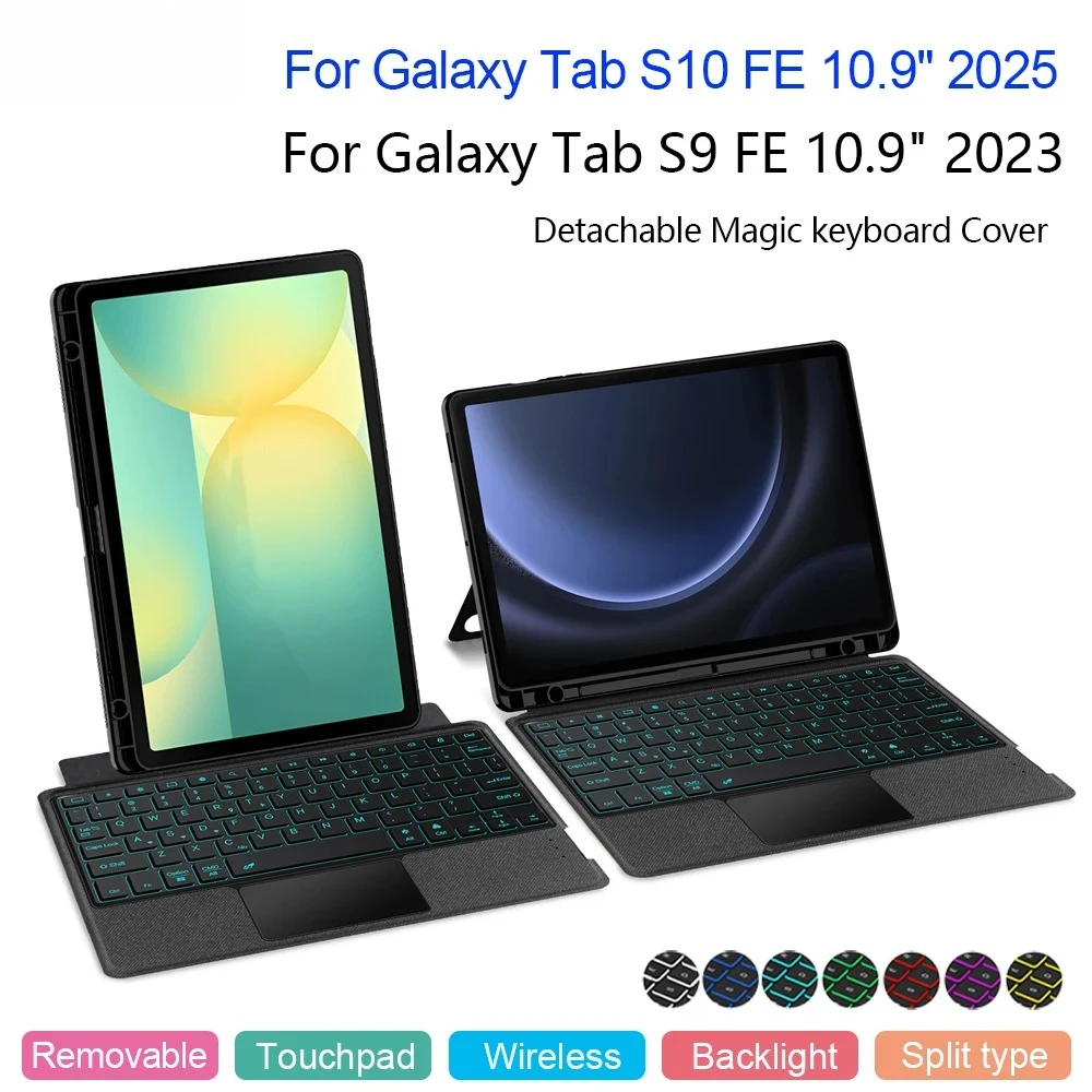 Touchpad Keyboard For Samsung Galaxy Tab S10 FE 10.9" 2025 SM-X520 Case Tab S9 FE 10.9 inch 2023 Detachable Magic Keyboard Cover
Touchpad Keyboard For Samsung Galaxy Tab S10 FE 10.9" 2025 SM-X520 Case Tab S9 FE 10.9 inch 2023 Detachable Magic Keyboard Cover
