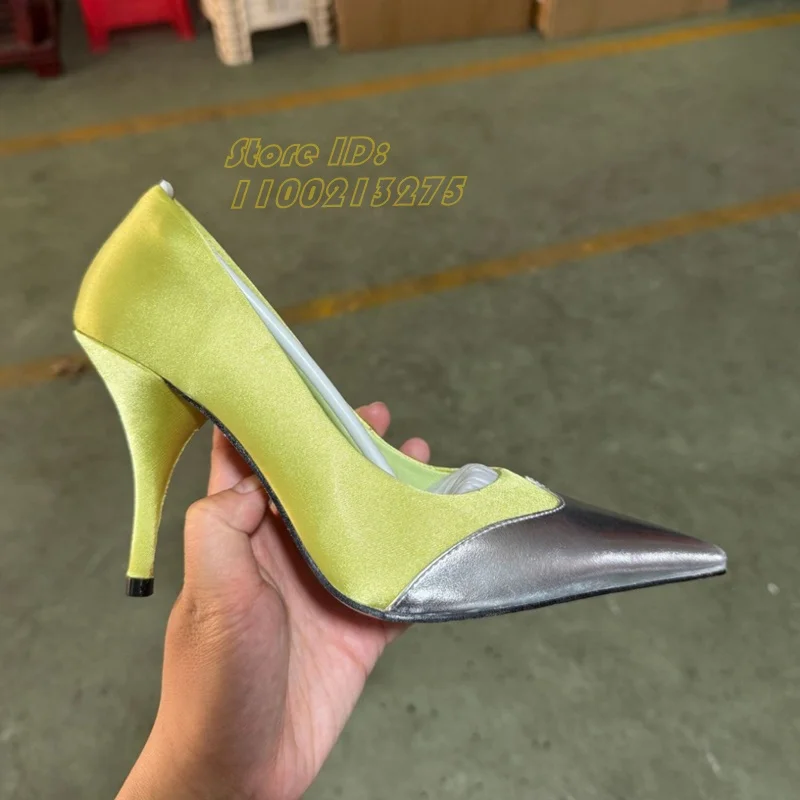 Satin Patchwork High Heel Pumps Sexy Pointy Toe Shallow Slip On Runway 2026 Summer Autumn Women Dress Shoes Handmade
Satin Patchwork High Heel Pumps Sexy Pointy Toe Shallow Slip On Runway 2026 Summer Autumn Women Dress Shoes Handmade