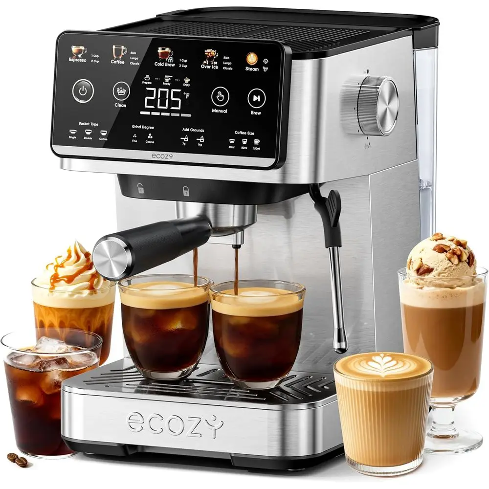 4-in-1 hine and Coee Maker Combo with Milk rother, Cold Brew & Over Ice, Interactive Touch Sn, StainlSteel, Brezzano Elite Serie
4-in-1 hine and Coee Maker Combo with Milk rother, Cold Brew & Over Ice, Interactive Touch Sn, StainlSteel, Brezzano Elite Serie
