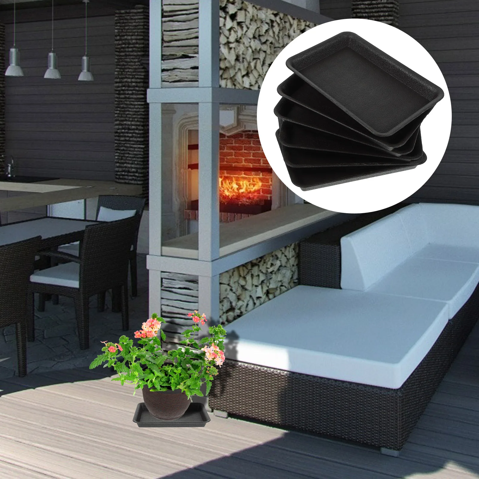 6pcs Rectangular Flower Pot Trays Black HY220 Water Catching Plant Saucers Gardening Plant Drip Tray
6pcs Rectangular Flower Pot Trays Black HY220 Water Catching Plant Saucers Gardening Plant Drip Tray