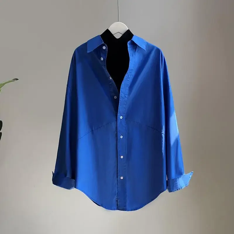 Fashion Basic Long Sleeve Solid Color Spliced Shirt 2025 Autumn Female Korean Commute All-match Turn-down Collar Button Blouse
Fashion Basic Long Sleeve Solid Color Spliced Shirt 2025 Autumn Female Korean Commute All-match Turn-down Collar Button Blouse