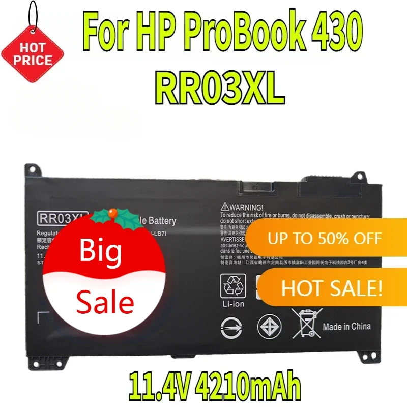 11.4V 4210mAh RR03XL Battery for HP ProBook 430 440 450 455 470 G4 MT20 HSTNN-UB7C 851477-541 851610-850 RR03 Capacity
11.4V 4210mAh RR03XL Battery for HP ProBook 430 440 450 455 470 G4 MT20 HSTNN-UB7C 851477-541 851610-850 RR03 Capacity