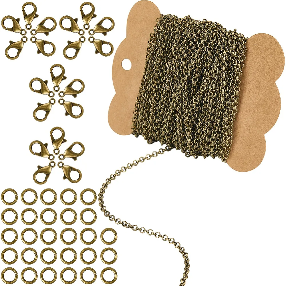 DIY Iron Chains Necklaces Making Kits Bronze Red Copper 3x1mm
DIY Iron Chains Necklaces Making Kits Bronze Red Copper 3x1mm
