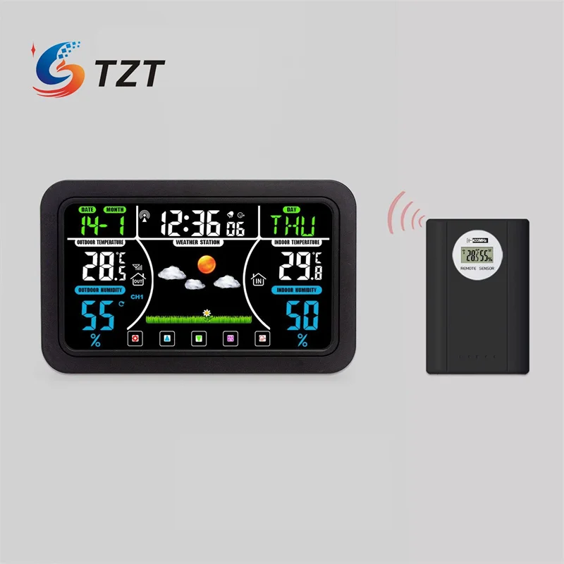 Часы TZT H163G с беспроводной метеостанцией (белый/черный с закругленными углами) для мониторинга температуры и влажности
Часы TZT H163G с беспроводной метеостанцией (белый/черный с закругленными углами) для мониторинга температуры и влажности