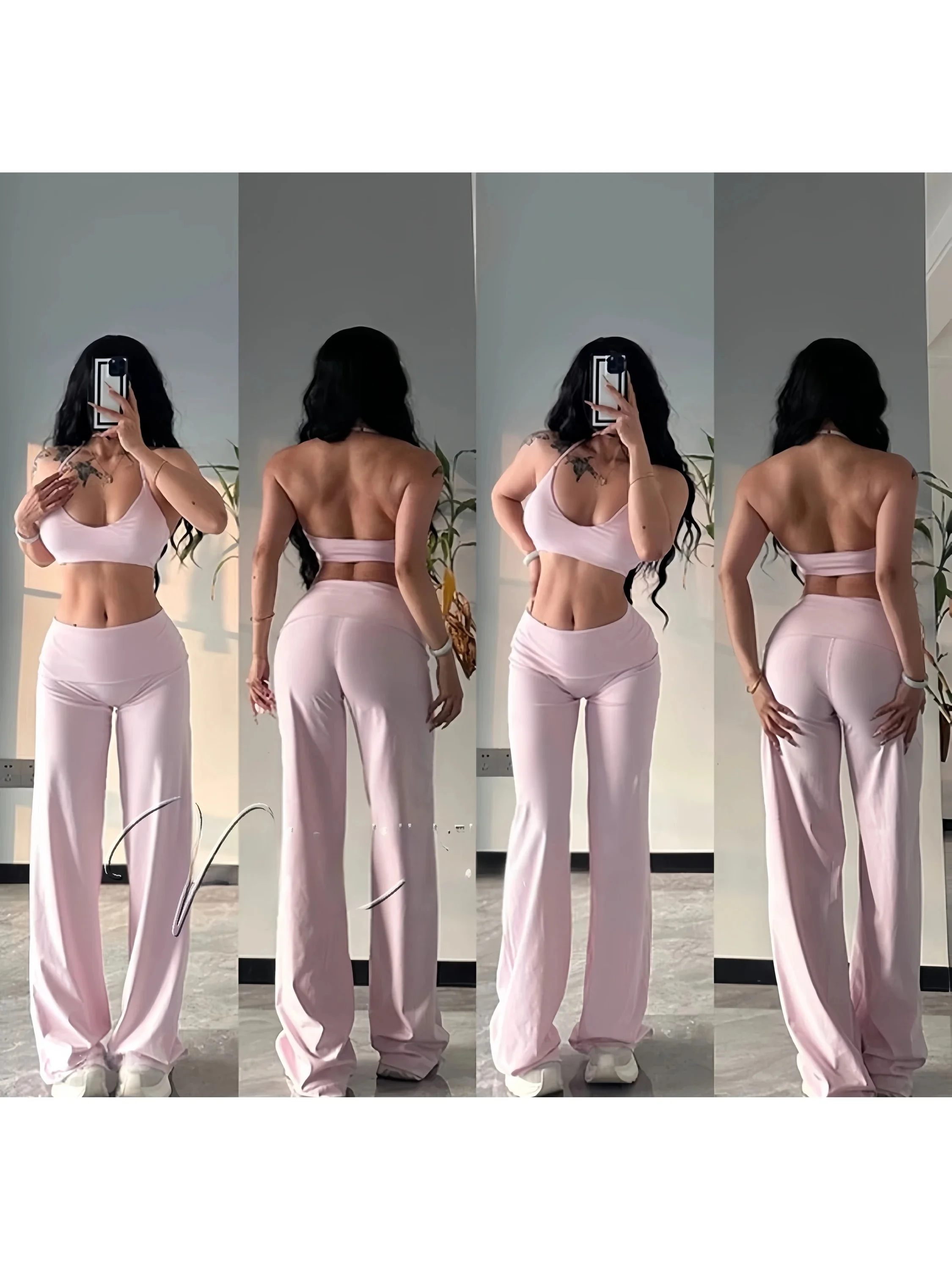 Treasure Girl Yoga Pants Fleece Brushed High Waist Slimming Peach Color Outdoor Running Sport Straight Leg Pants
Treasure Girl Yoga Pants Fleece Brushed High Waist Slimming Peach Color Outdoor Running Sport Straight Leg Pants